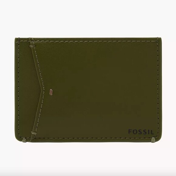 FOSSIL Joshua Cactus Leather Card Case, NWT ⭐️ - Picture 1 of 3